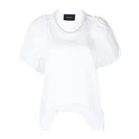 simone rocha t-shirt asymétrique à volants - blanc