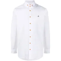 vivienne westwood chemise à broderies orb - blanc