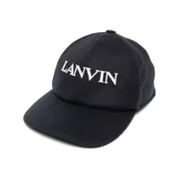 lanvin casquette feutrée à logo brodé - bleu