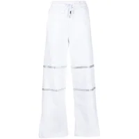 gcds pantalon de jogging à ornements en cristal - blanc