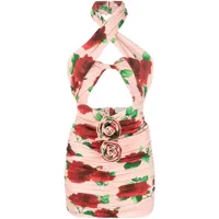 magda butrym robe courte à fleurs - rose