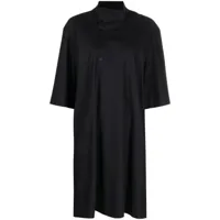 lemaire robe évasée en coton à col montant - noir