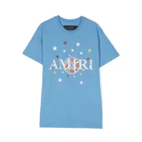 amiri kids t-shirt à logo imprimé - bleu