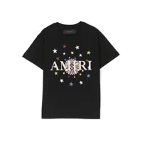 amiri kids t-shirt à logo imprimé - noir