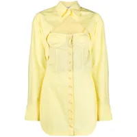 the attico robe-chemise à design de corset - jaune
