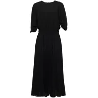 prada robe mi-longue sunray à design plissé - noir