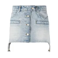 courrèges minijupe en jean à design asymétrique - bleu