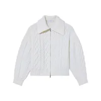 proenza schouler white label cardigan en maille torsadée - blanc