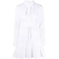 patou robe-chemise courte à plis - blanc