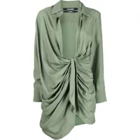 jacquemus robe-chemise la robe bahia à design drapé - vert