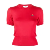 vivienne westwood embroidered-orb knit top - rouge