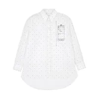mm6 maison margiela chemise en coton à pois - blanc