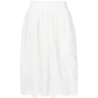 paule ka jupe en dentelle à design plissé - blanc