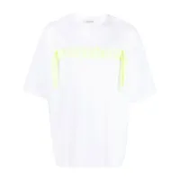 lanvin t-shirt en coton à logo brodé - blanc