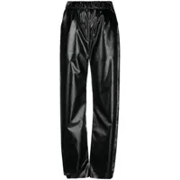 kassl editions pantalon droit à effet de brillance - noir
