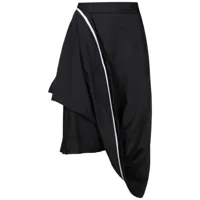 uma | raquel davidowicz jupe mi-longue à design drapé - noir