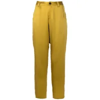 uma | raquel davidowicz pantalon en soie à coupe droite - jaune