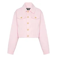 balmain veste en jean à coupe courte - rose