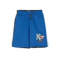 kenzo kids short de sport à logo imprimé - bleu