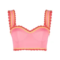 moschino haut-bustier à coupe crop - rose