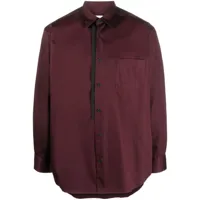 gr10k chemise en coton à poche poitrine - rouge