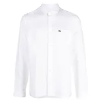 lacoste chemise boutonnée à logo brodé - blanc