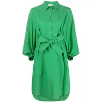 p.a.r.o.s.h. robe-chemise à taille ceinturée - vert