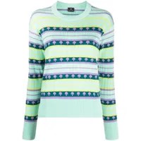 ps paul smith pull en maille à rayures - vert