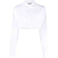 coperni chemise en coton à coupe crop - blanc