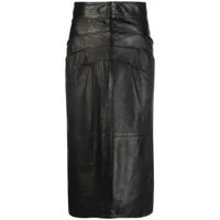 versace pre-owned jupe crayon en cuir (années 1970) - noir