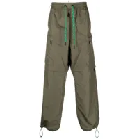 moncler grenoble pantalon droit à bords contrastants - vert