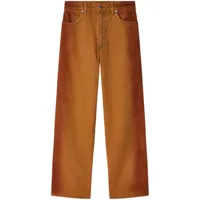 eckhaus latta jean en coton à coupe cinq poches - orange