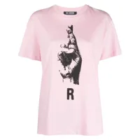 raf simons t-shirt en coton à imprimé graphique - rose