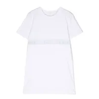 givenchy kids robe-chemise à bande logo - blanc