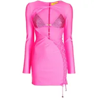 dundas robe courte à détail de laçage - rose