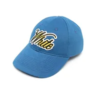 off-white casquette en coton à logo brodé - bleu