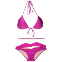 adriana degreas bikini lips à taille haute - rose
