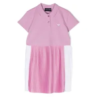 emporio armani kids robe plissée à logo brodé - rose