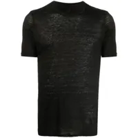 120% lino t-shirt à effet chiné - noir