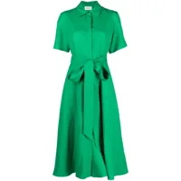 p.a.r.o.s.h. robe-chemise à taille ceinturée - vert