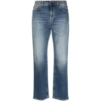 haikure jean droit à coupe courte - bleu