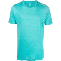 120% lino t-shirt à manches courtes - bleu