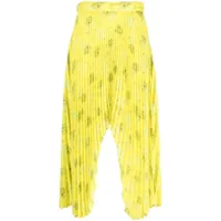 rokh jupe mi-longue à plis - jaune