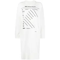 mm6 maison margiela robe-sweat à logo imprimé - blanc