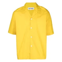 sunnei chemise en coton à boutonnière - jaune