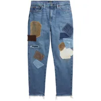 polo ralph lauren jean court à design patchwork - bleu