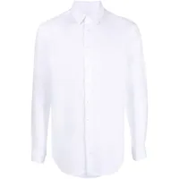 giorgio armani chemise boutonnée en lin - blanc