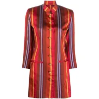 céline pre-owned robe longue à rayures - rouge
