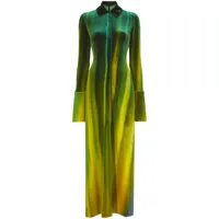 proenza schouler robe-chemise en velours - vert