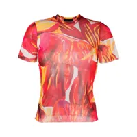 louisa ballou t-shirt imprimé à effet de transparence - rose